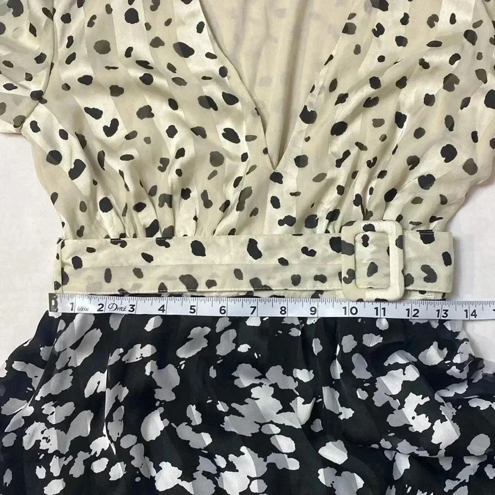Nasty Gal Dalmatian Satin Long Sleeve Midi dress - Picture 10 of 17